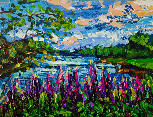 Painted Sky and Purple Lupins
