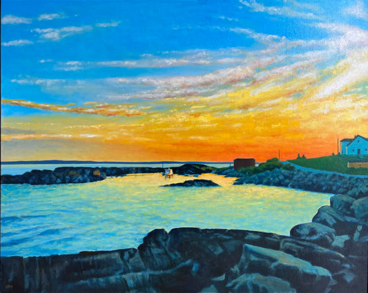 Sunset, Blue Rocks