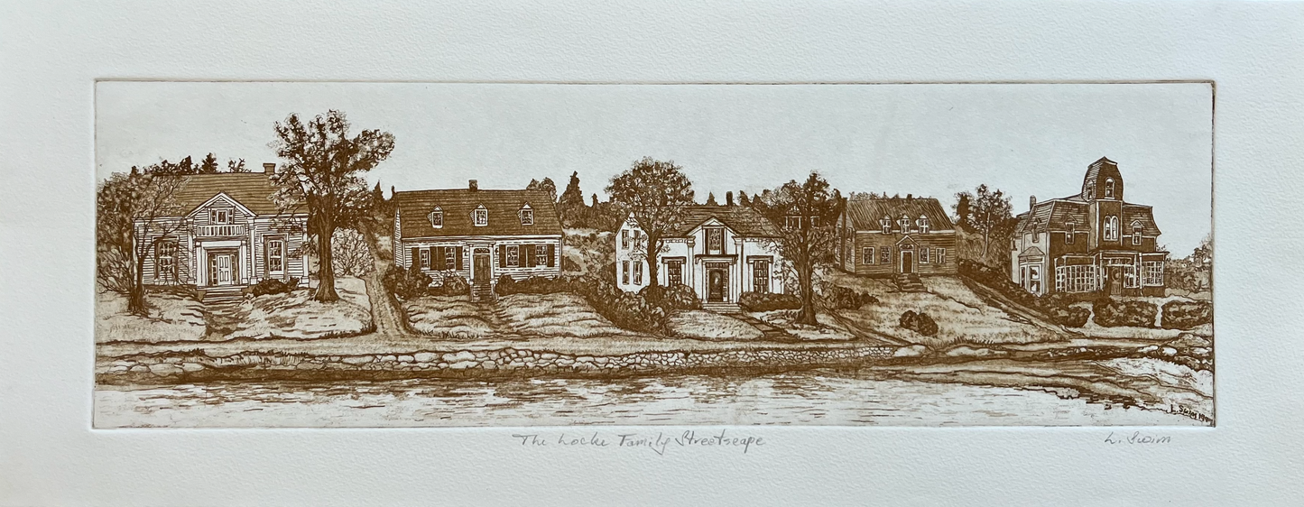 Locke Family Streetscape Etching- Sephia