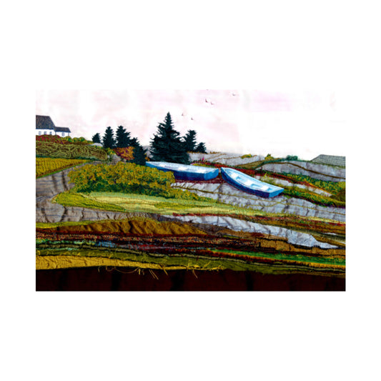 Blue Boats in Blue Rocks Giclée Print