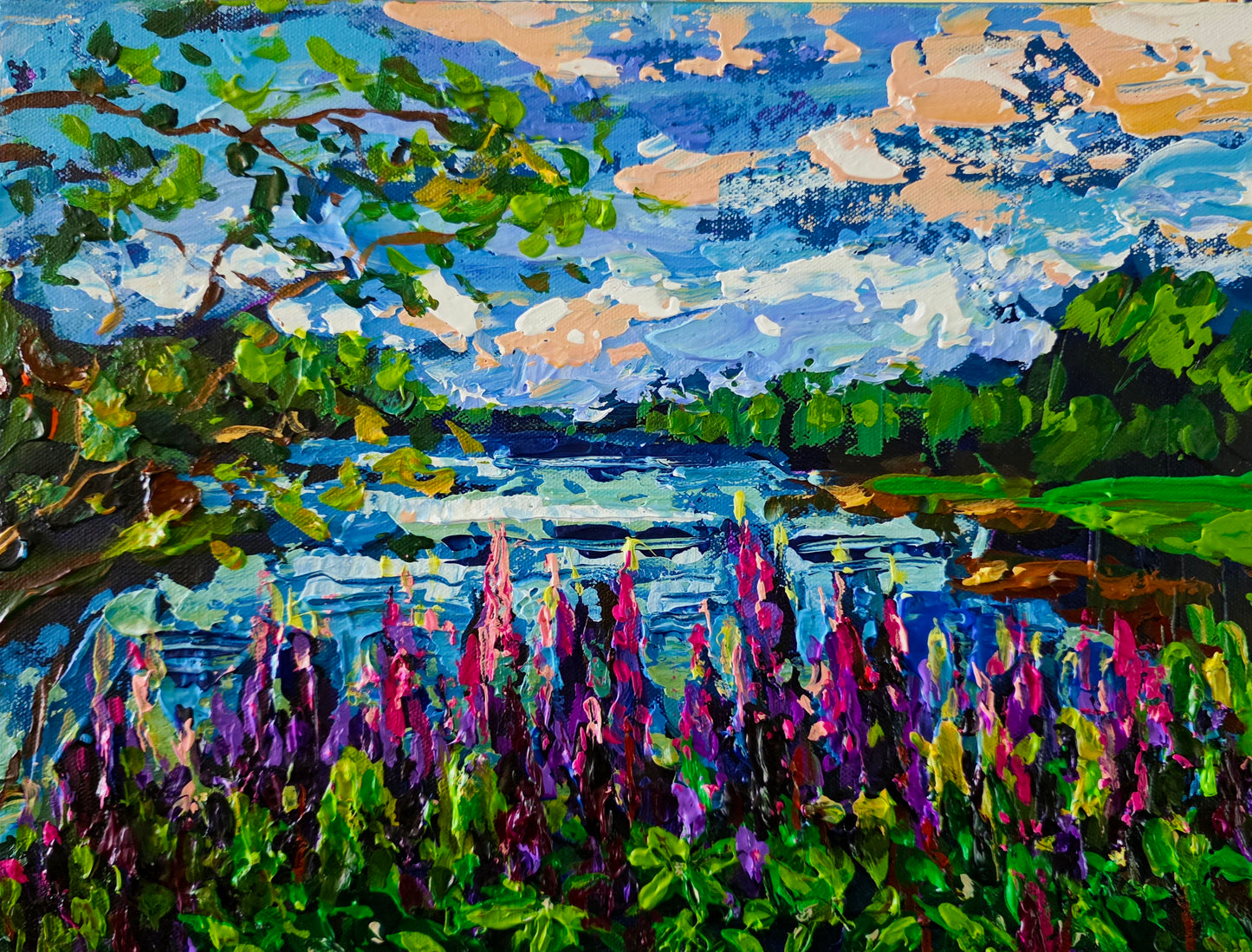 Painted Sky and Purple Lupins