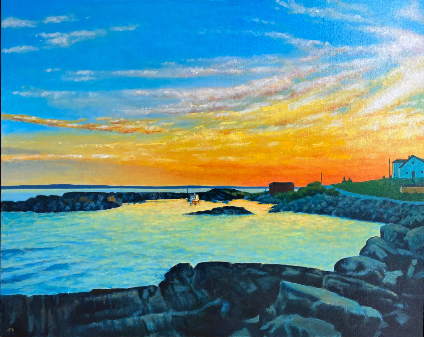 Sunset, Blue Rocks
