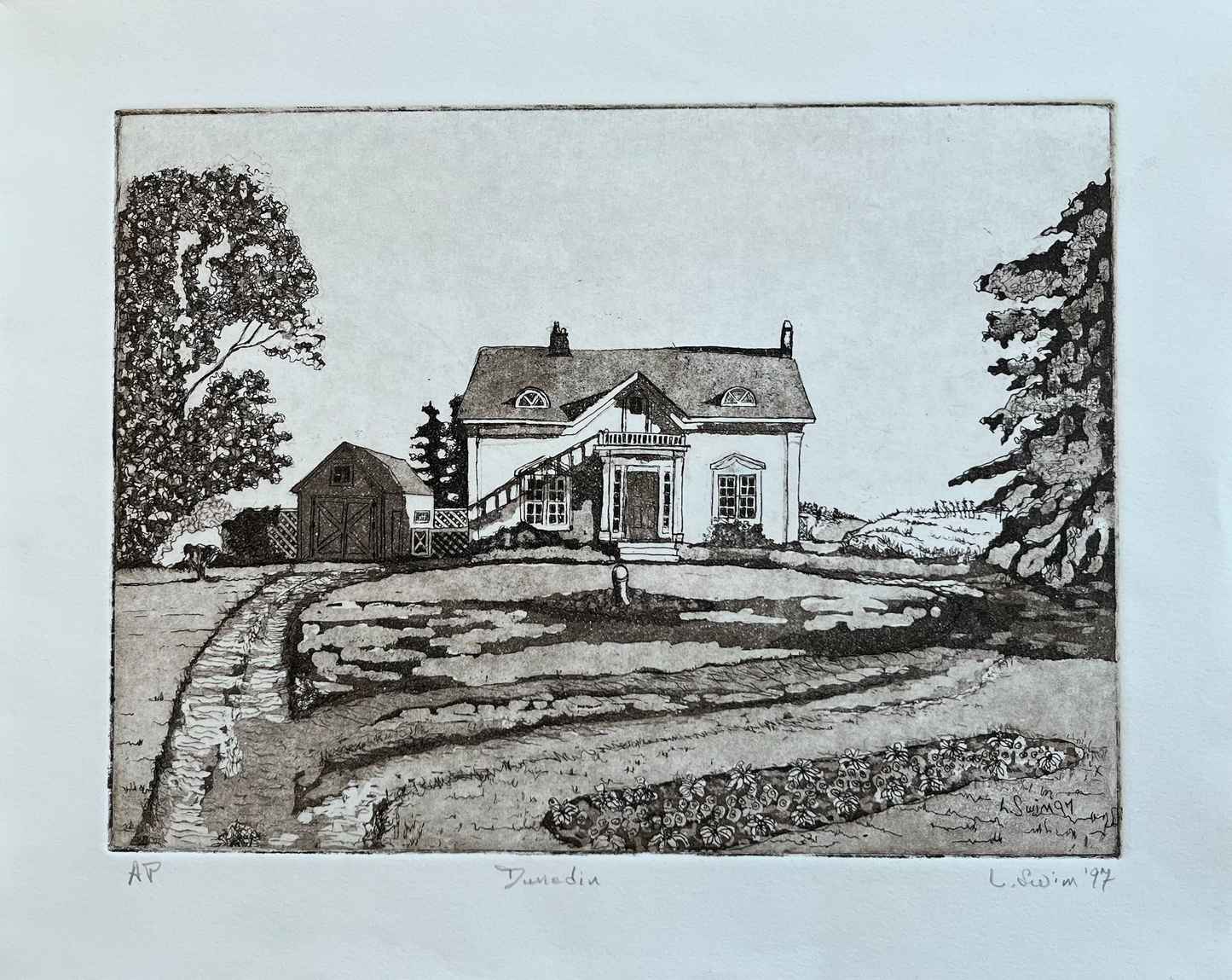 Dunedin House Etching-Black and White