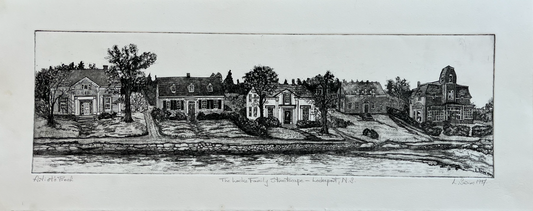 Locke Family Streetscape Etching- Black and White