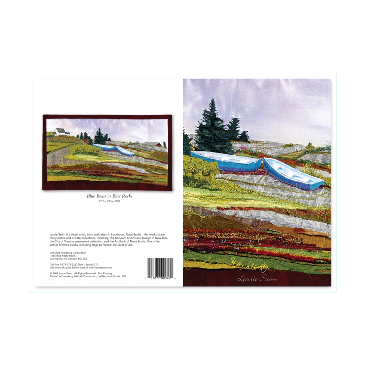 Blue Boats in Blue Rocks Greeting Card